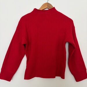 For The Republic Red Ribbed Turtleneck Sweater